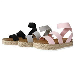 Lása Suas Dingeacha Espadrille Toe Oscailte