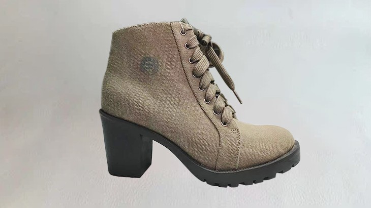 Canvas high heels boots manufacture